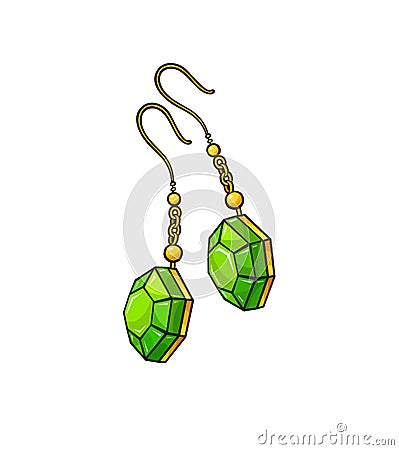 Pop art style earrings sticker Stock Photo