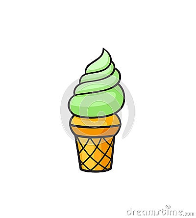 Pop art style ice creame sticker Stock Photo