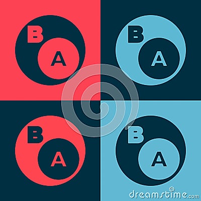 Pop art Subsets, mathematics, a is subset of b icon isolated on color background. Vector Vector Illustration