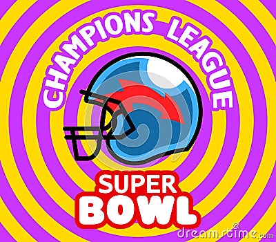 Pop Art Super Bowl Badge Vector Illustration