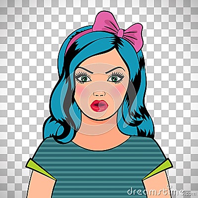 Pop art surprised woman Vector Illustration