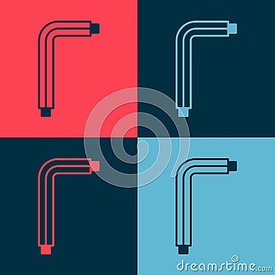 Pop art Tool allen keys icon isolated on color background. Vector Vector Illustration