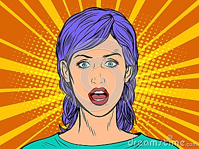 Pop art woman says Vector Illustration