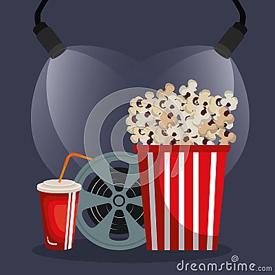 Pop corn cinema enterainment Vector Illustration