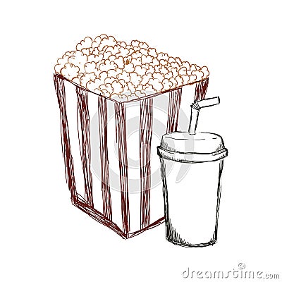 Pop corn cinema movie design Vector Illustration