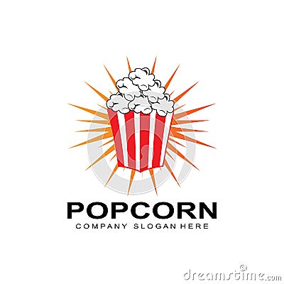 pop corn logo icon vector, explode, cinema snacks, concept illustration Vector Illustration