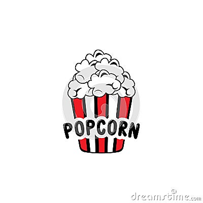 pop corn logo icon vector, explode, cinema snacks, concept illustration Vector Illustration