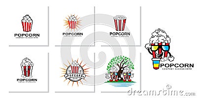 pop corn logo icon vector, explode, cinema snacks, concept illustration Vector Illustration