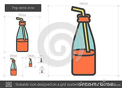 Pop drink line icon. Vector Illustration