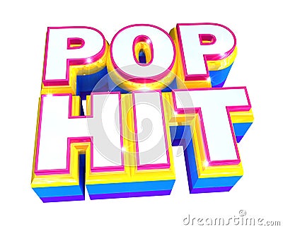 Pop hit - 3d logo Stock Photo