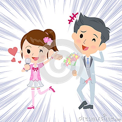 Pop idol wedding Announcement Vector Illustration