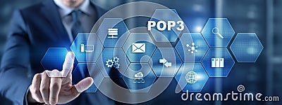POP3. Post Office Protocol Version 3. Standard internet protocol Stock Photo