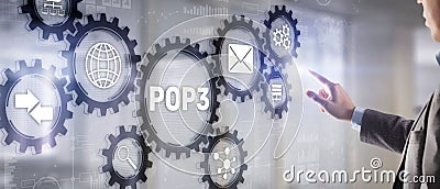 POP3. Post Office Protocol Version 3. Standard internet protocol Stock Photo