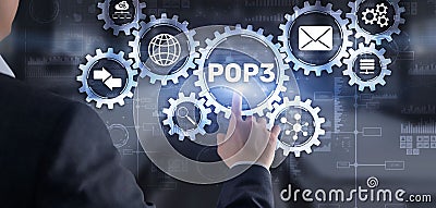 Pop3 Protocol. It Technology Internet concept Stock Photo