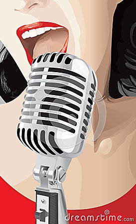 Pop Singer Vector Illustration