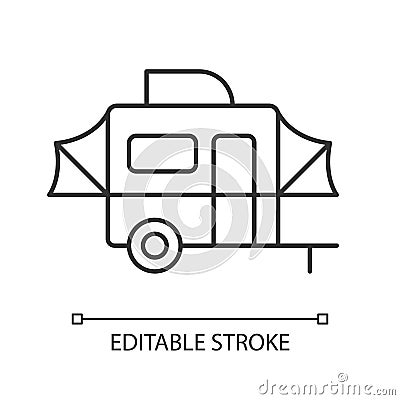 Pop up camper linear icon Vector Illustration