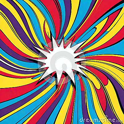 Popart explosion background speech bubble 1960 swirl Cartoon Illustration