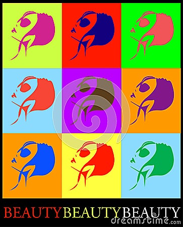 Popart profile Stock Photo