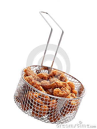 Popcorn chicken basket isolated Stock Photo