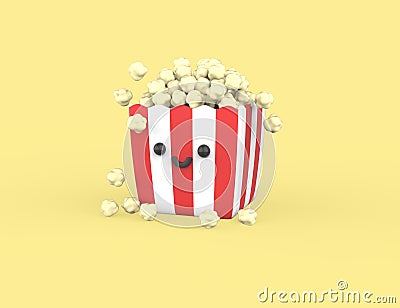 Popcorn 3D render icon Stock Photo
