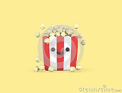 Popcorn 3D render model Stock Photo