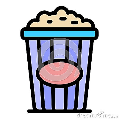 Popcorn glass icon vector flat Vector Illustration