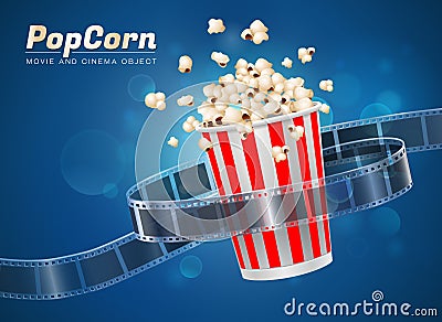 Popcorn movie cinema object Vector Illustration