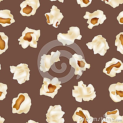 Popcorn pattern. Movie time junk food snacks popcorn illustrations for textile design projects decent vector seamless Vector Illustration