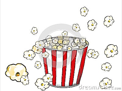 Popcorn Popping Drawing Color Stock Photo