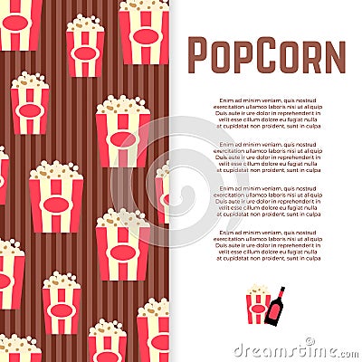 Popcorn and sauce banner design Vector Illustration