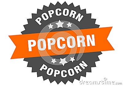 popcorn sign. popcorn circular band label. popcorn sticker Vector Illustration