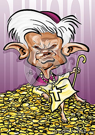 The Pope Benedict XVI caricature Editorial Stock Photo