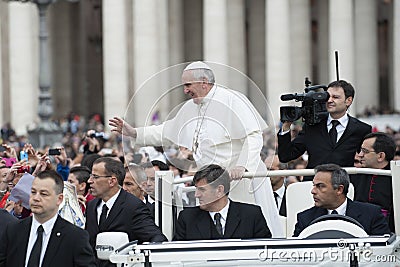Pope Francis bless faithful Editorial Stock Photo