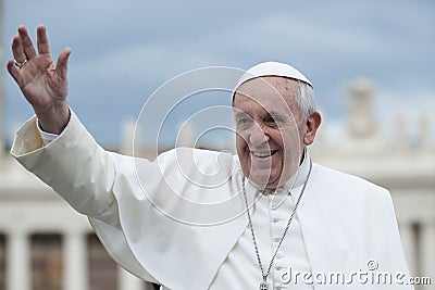 Pope Francis bless faithful Editorial Stock Photo