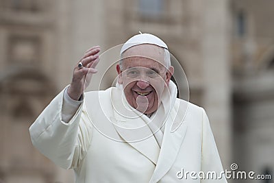 Pope Francis bless faithful Editorial Stock Photo