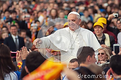 Pope Francis I greets prayers in Vatican City, Rome, Italy Editorial Stock Photo
