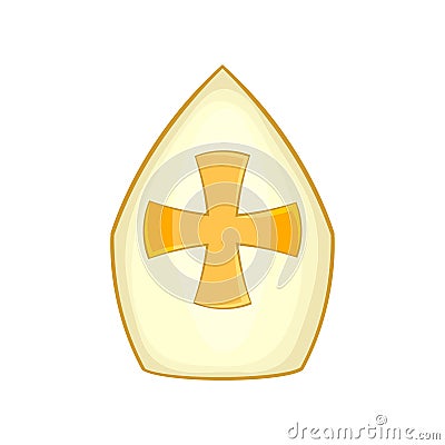 Pope hat icon, cartoon style Vector Illustration