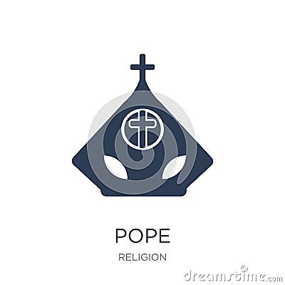 Pope icon. Trendy flat vector Pope icon on white background from Vector Illustration