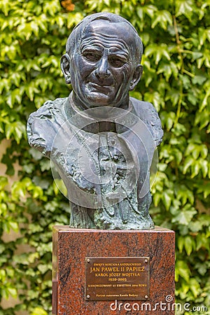 Pope John Paul II - sculpture Editorial Stock Photo