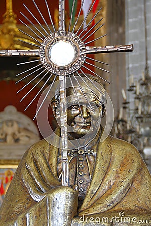 Pope John Paul II Statue in villa de guadalupe mexico city Stock Photo