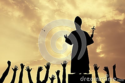 Pope silhouette Stock Photo