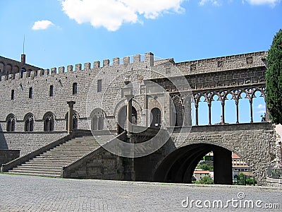 Popes` building to Viterbo in Italy. Editorial Stock Photo