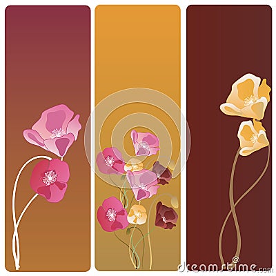 Poppies banners Vector Illustration