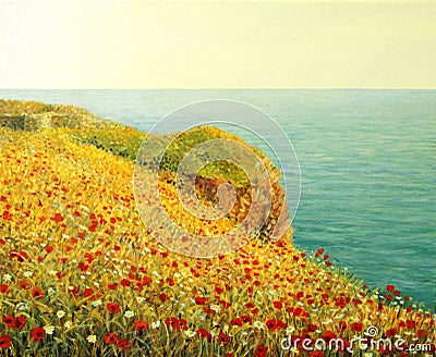 Poppies on Kaliakra Stock Photo