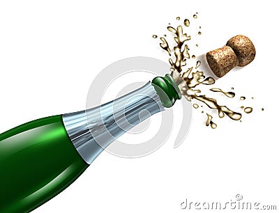 Popping the Cork Stock Photo