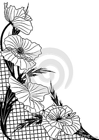 Poppy background Vector Illustration