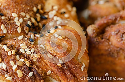 Poppy buns with walnuts Stock Photo
