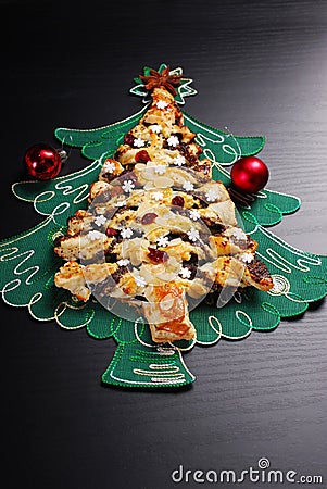 Poppy cake in christmas tree shape Stock Photo