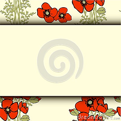 Poppy floral background Vector Illustration