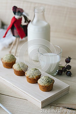 Poppy seed mini muffins Stock Photo